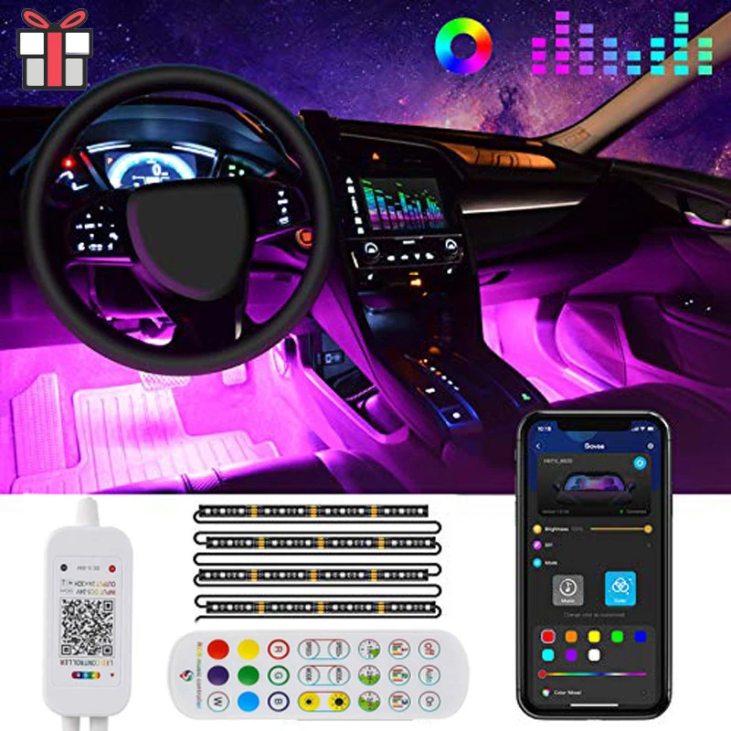 نوار LED تزئینی داخل خودرو با کنترل موبایل